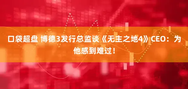 口袋超盘 博德3发行总监谈《无主之地4》CEO：为他感到难过！